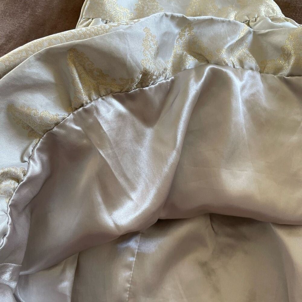Monsoon Little Girls Damask Occasion Dress Puffy Silver/Gray and Gold Size 7/8 - Picture 9 of 15